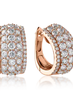 Cercei din aur roz cu diamante de 3.02ct