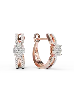 Cercei din aur roz de 18K cu diamante de 0.41ct