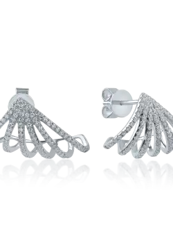 Cercei geometrici din aur alb cu diamante de 0.55ct