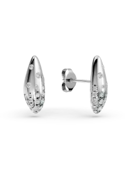 Cercei minimalisti din aur alb cu diamante de 0.5ct