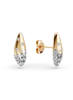 Cercei minimalisti din aur galben cu diamante de 0.48ct