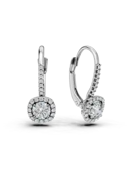 Cercei on-ear din aur alb cu zirconia