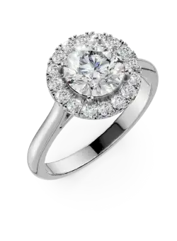 Inel Celeste din aur alb cu diamante de 1.28ct create in laborator