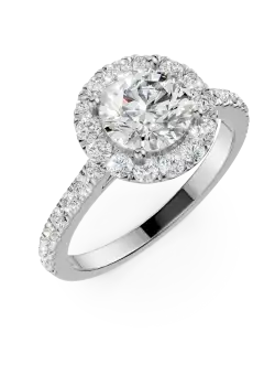 Inel Charm din aur alb cu diamante de 1.51ct create în laborator