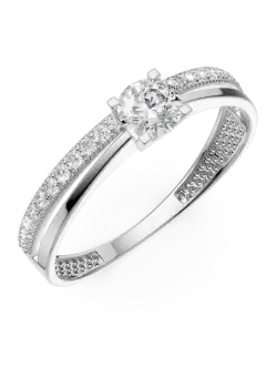 Inel de logodna din aur alb