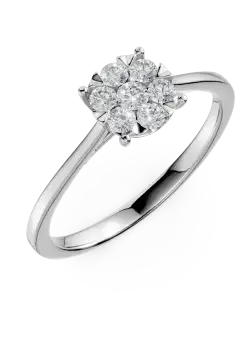 Inel de logodna din aur alb cu diamante de 0.35ct