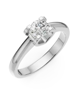 Inel de logodna din aur alb de 18K cu diamant de 0.2ct