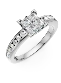 Inel de logodna din aur alb de 18K cu diamant de 0.76ct