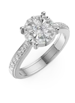 Inel de logodna din aur alb de 18K cu diamante de 0.48ct