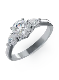 Inel de logodna din aur alb de 18K cu diamante de 1.29ct