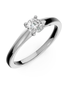 Inel de logodna din aur alb de 18K cu un diamant solitaire de 0.25ct