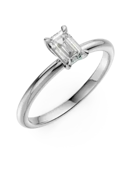 Inel de logodna din aur alb de 18K cu un diamant solitaire de 0.4ct