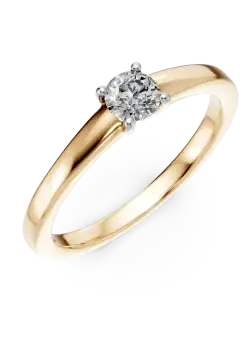 Inel de logodna din aur galben cu diamant solitaire de 0.2ct