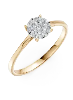 Inel de logodna din aur galben cu diamante de 0.20ct