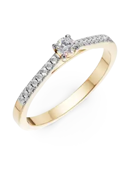 Inel de logodna din aur galben cu diamante de 0.2ct