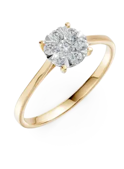 Inel de logodna din aur galben cu diamante de 0.35ct