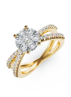 Inel de logodna din aur galben de 18K cu diamante de 0.6ct