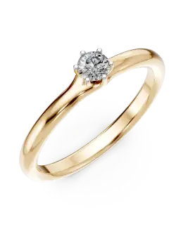 Inel de logodna din aur galben de 18K cu un diamant solitaire de 0.145ct