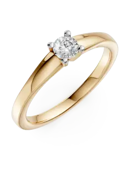 Inel de logodna din aur galben de 18K cu un diamant solitaire de 0.205ct