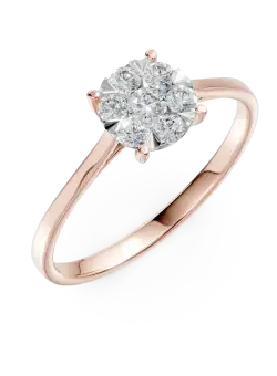 Inel de logodna din aur roz cu diamante de 0.35ct