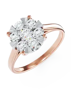 Inel de logodna din aur roz de 18K cu diamante de 0.5ct