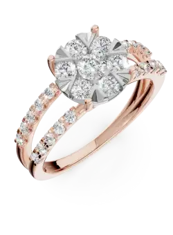 Inel de logodna din aur roz de 18K cu diamante de 1ct
