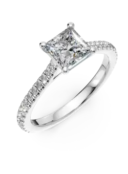 Inel de logodna din platina cu diamant de 1.01ct si diamante de 0.26ct