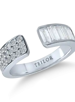 Inel deschis din aur alb cu diamante de 1.3ct