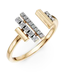 Inel deschis din aur galben cu diamante de 0.1ct