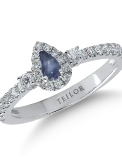 Inel din aur alb cu alexandrit de 0.19ct si diamante de 0.45ct