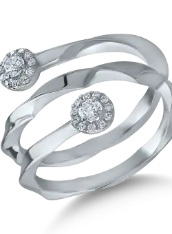 Inel din aur alb cu diamante de 0.24ct