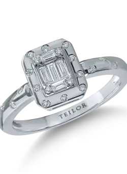 Inel din aur alb cu diamante de 0.2ct