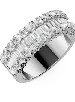 Inel din aur alb cu diamante microsetting de 2ct