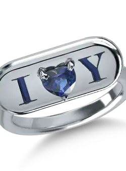 Inel din aur alb cu safir de 0.61ct
