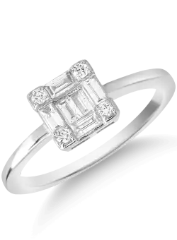 Inel din aur alb de 18K cu diamante de 0.283
