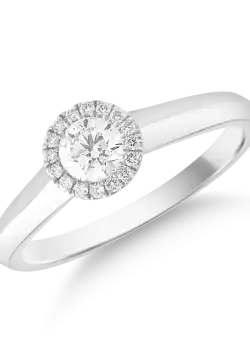 Inel din aur alb de 18K cu diamante de 0.35ct