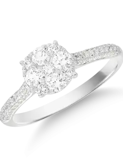 Inel din aur alb de 18K cu diamante de 0.45ct
