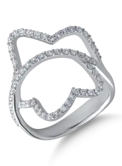 Inel din aur alb de 18K cu diamante de 0.63ct