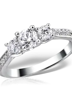 Inel din aur alb de 18K cu diamante de 0.98ct