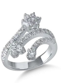 Inel din aur alb de 18K cu diamante de 1.13ct