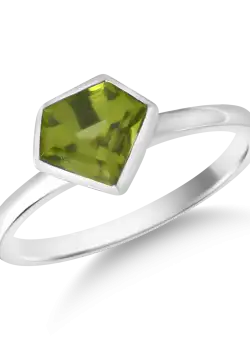 Inel din aur alb de 18K cu peridot de 1.4ct