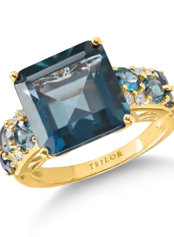 Inel din aur galben cu pietre pretioase si semipretioase de 10.3ct