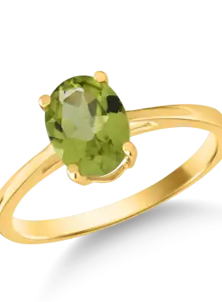 Inel din aur galben de 14K cu peridot de 1.2ct