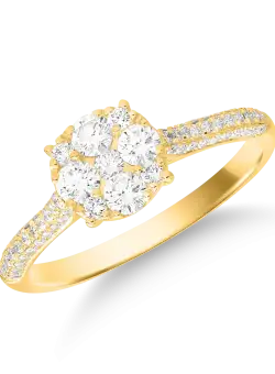 Inel din aur galben de 18K cu diamante de 0.45ct