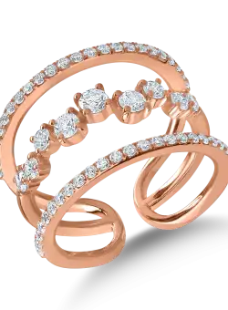 Inel din aur roz cu diamante de 1.03ct