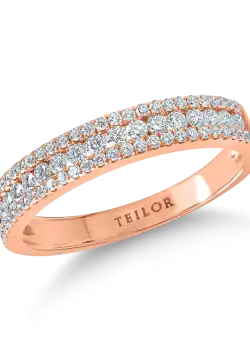 Inel din aur roz cu diamante microsetting de 0.4ct