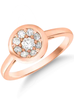 Inel din aur roz de 14K cu diamante de 0.62ct