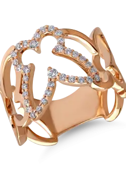 Inel din aur roz de 18K cu diamante de 0.35ct