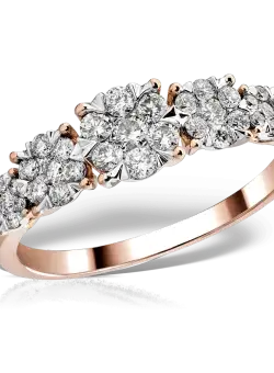 Inel din aur roz de 18K cu diamante de 0.5ct