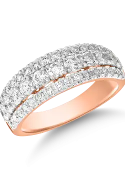 Inel din aur roz de 18K cu diamante de 1ct